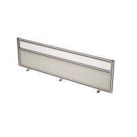 Gloss 9БТС.0416.6 (Latte/Стекло матовое/алюминий матовый) Барьер из ткани и стекла в алюминиевом профиле, фронтальный