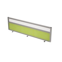 Gloss 9БТС.0416.6 (Kiwi/Стекло матовое/алюминний матовый) Барьер из ткани и стекла в алюминиевом профиле, фронтальный