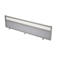 Gloss 9БТС.0417.6 (Grey/Стекло матовое/алюминий матовый) Барьер из ткани и стекла в алюминиевом профиле, фронтальный