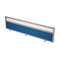 Gloss 9БТС.0417.6 (Indigo/Стекло матовое/алюминний матовый) Барьер из ткани и стекла в алюминиевом профиле, фронтальный