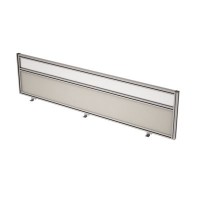 Gloss 9БТС.0417.6 (Latte/Стекло матовое/алюминий матовый) Барьер из ткани и стекла в алюминиевом профиле, фронтальный