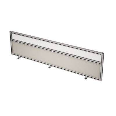 Gloss 9БТС.0417.6 (Latte/Стекло матовое/алюминий матовый) Барьер из ткани и стекла в алюминиевом профиле, фронтальный