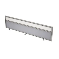 Gloss 9БТС.0417.8 (Grey/Стекло матовое/алюминий матовый) Барьер из ткани и стекла в алюминиевом профиле, фронтальный