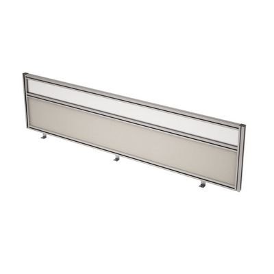 Gloss 9БТС.0417.8 (Latte/Стекло матовое/алюминий матовый) Барьер из ткани и стекла в алюминиевом профиле, фронтальный