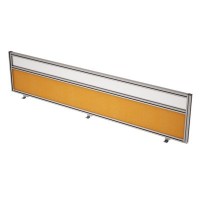 Gloss 9БТС.0418.6 (Orange/Стекло матовое/алюминний матовый) Барьер из ткани и стекла в алюминиевом профиле, фронтальный