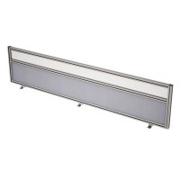 Gloss 9БТС.0415.6 (Denim/Стекло матовое/алюминий матовый) Барьер из ткани и стекла в алюминиевом профиле, фронтальный