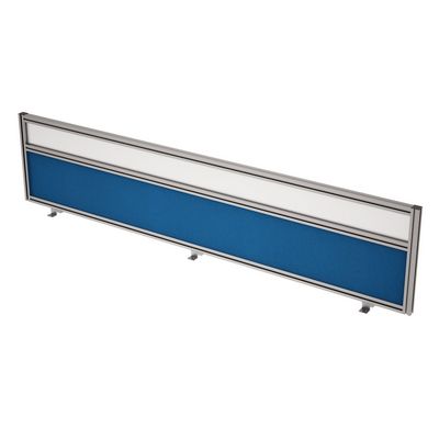 Gloss 9БТС.0418.6 (Indigo/Стекло матовое/алюминний матовый) Барьер из ткани и стекла в алюминиевом профиле, фронтальный