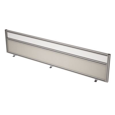 Gloss 9БТС.0418.6 (Latte/Стекло матовое/алюминий матовый) Барьер из ткани и стекла в алюминиевом профиле, фронтальный