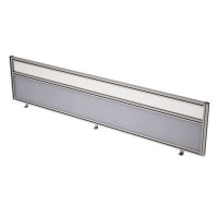 Gloss 9БТС.0415.8 (Denim/Стекло матовое/алюминий матовый) Барьер из ткани и стекла в алюминиевом профиле, фронтальный