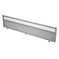 Gloss 9БТС.0416.8 (Silver/Стекло матовое/алюминий матовый) Барьер из ткани и стекла в алюминиевом профиле, фронтальный