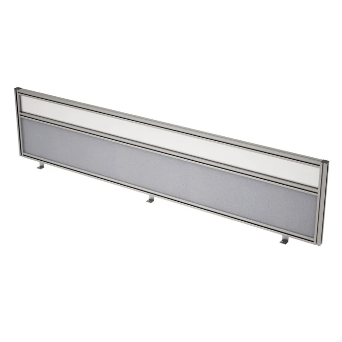 Экран для стола 9БТС.0415.8 в отделке Silver/Стекло матовое, 1200х29х400 мм