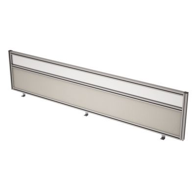 Gloss 9БТС.0418.8 (Latte/Стекло матовое/алюминий матовый) Барьер из ткани и стекла в алюминиевом профиле, фронтальный