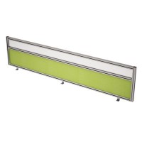 Gloss 9БТС.0418.8 (Kiwi/Стекло матовое/алюминний матовый) Барьер из ткани и стекла в алюминиевом профиле, фронтальный