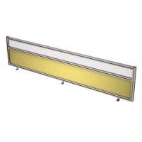 Gloss 9БТС.0418.8 (Lemon/Стекло матовое) Барьер из ткани и стекла в алюминиевом профиле, фронтальный