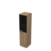 Gloss 9ПЛ.004.12 (Teakwood) Пенал со стеклом, левый