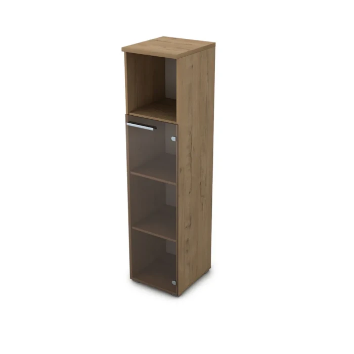 Шкаф в офис 9ПД.004.5 в отделке Teakwood, 400х450х1645 мм