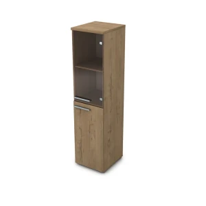 Gloss 9П.004.6 (Teakwood) Пенал со стеклом