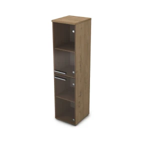 Gloss 9ПД.004.7 (Teakwood) Пенал со стеклом