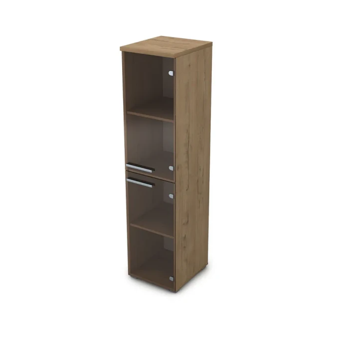 Шкаф для документов 9П.004.7 в отделке Teakwood, 400х450х1645 мм