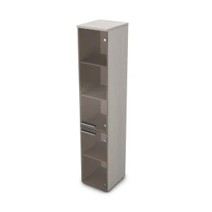 Gloss 9П.005.10 (Ivory) Пенал высокий со стеклом