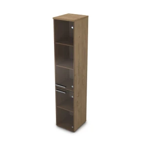 Gloss 9П.005.10 (Teakwood) Пенал высокий со стеклом