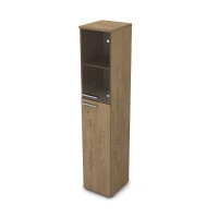 Gloss 9ПД.005.11 (Teakwood) Пенал высокий со стеклом