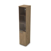 Gloss 9ПД.005.12 (Teakwood) Пенал высокий со стеклом