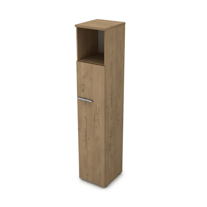 Шкаф в офис 9ПД.005.2 в отделке Teakwood, 400х450х2045 мм