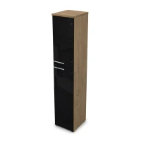 Gloss 9ПЛ.005.23 (Teakwood) Пенал высокий со стеклом, левый