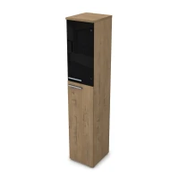 Gloss 9ППД.005.25 (Teakwood) Пенал высокий со стеклом, правый