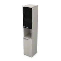 Gloss 9ПЛ.005.27 (Ivory) Пенал высокий со стеклом и нишей, левый