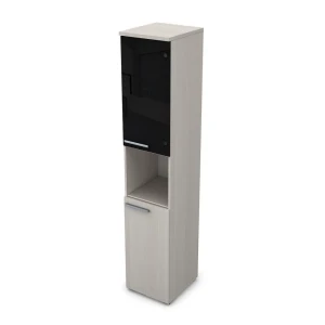 Gloss 9ПП.005.27 (Ivory) Пенал высокий со стеклом и нишей, правый