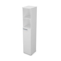 Gloss 9П.005.3 (Белый премиум) Пенал высокий с открытой полкой