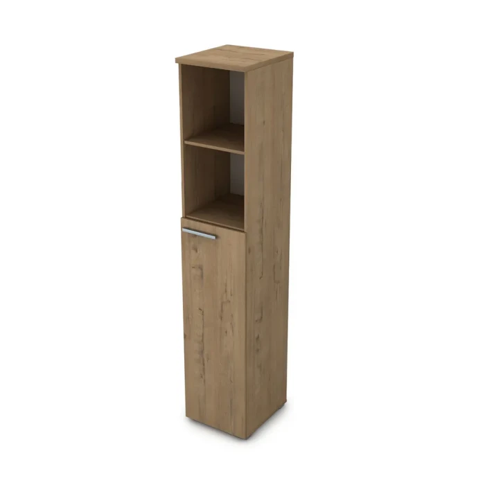 Офисный шкаф 9ПД.005.3 в отделке Teakwood, 400х450х2045 мм