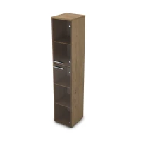 Gloss 9П.005.9 (Teakwood) Пенал высокий со стеклом