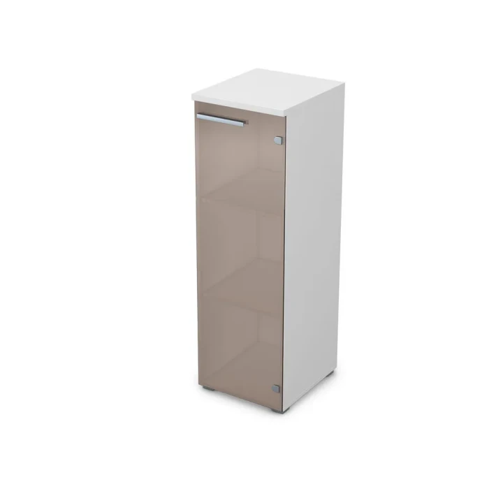 Офисный шкаф 9П.017.3 в отделке Белый премиум, 400х450х1245 мм