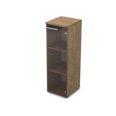 Gloss 9П.017.3 (Teakwood) Пенал средний со стеклом