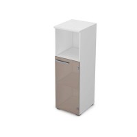 Gloss 9П.017.4 (Белый премиум) Пенал средний со стеклом и нишей