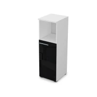 Gloss 9ПП.017.8 (Белый премиум) Пенал средний со стеклом и нишей, правый