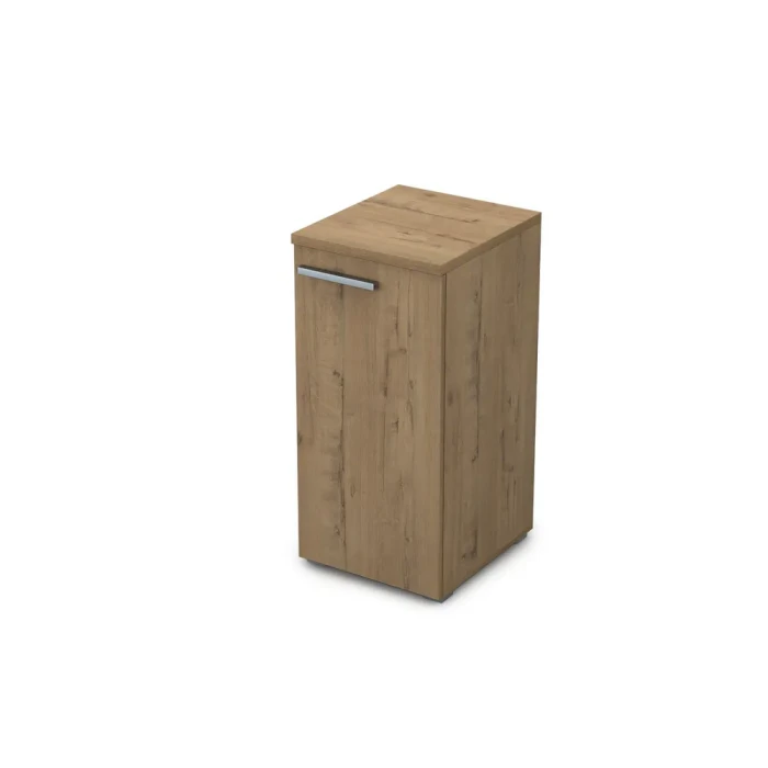 Офисный шкаф 9П.023.1 в отделке Teakwood, 400х450х845 мм