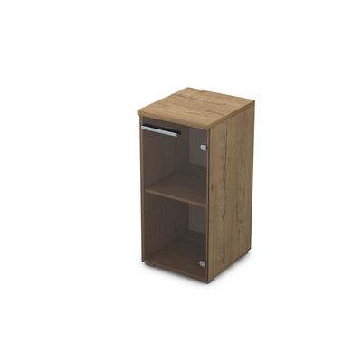 Gloss 9П.023.2 (Teakwood) Пенал низкий со стеклом