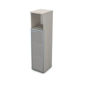 Gloss 9ПЛ.004.10 (Ivory) Пенал со стеклом и нишей, левый