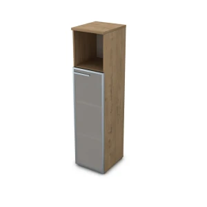 Gloss 9ПЛ.004.10 (Teakwood) Пенал со стеклом и нишей, левый