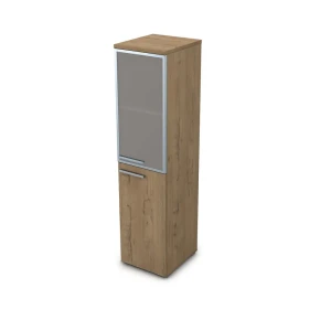 Gloss 9ПЛ.004.8 (Teakwood) Пенал со стеклом, левый