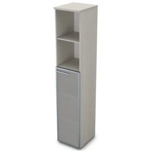Gloss 9ПЛ.005.15 (Ivory) Пенал высокий со стеклом и открытой полкой, левый