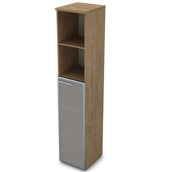 Шкаф для бумаг 9ПЛ.005.15 в отделке Teakwood, 400х450х2045 мм