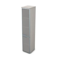 Gloss 9ПЛД.005.16 (Ivory) Пенал высокий со стеклом, левый