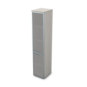 Gloss 9ПЛ.005.16 (Ivory) Пенал высокий со стеклом, левый