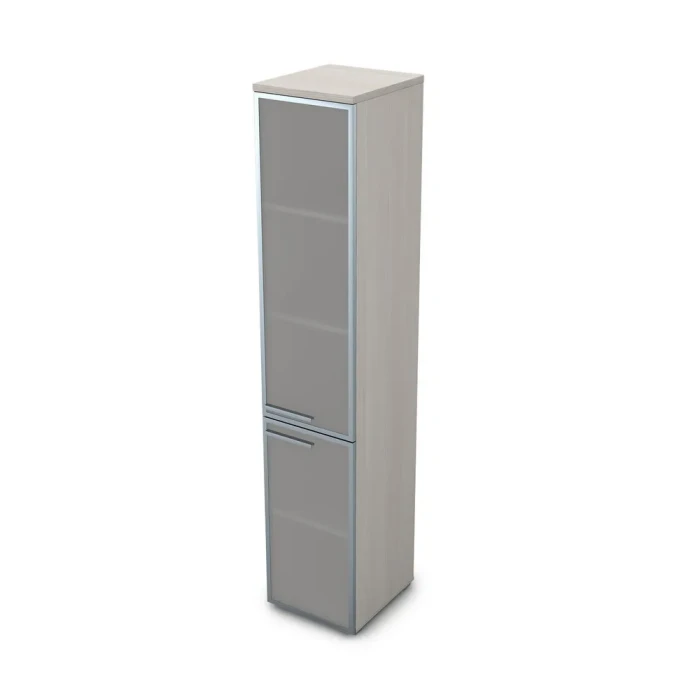 Шкаф в офис 9ПЛ.005.16 в отделке Ivory, 400х450х2045 мм
