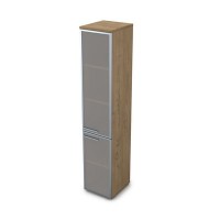 Gloss 9ПЛ.005.16 (Teakwood) Пенал высокий со стеклом, левый